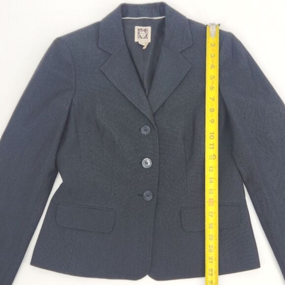 Vintage Ann Klein Blazer Suit Jacket Womens Size 8 Gray Single Breasted - Picture 6 of 9
